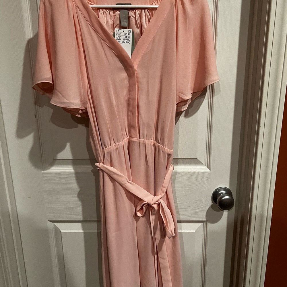 H&M Soft Pink V-Neck Dress